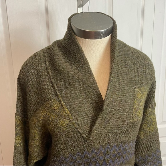 Shawl Collared Wool Sweater - Picture 2 of 6
